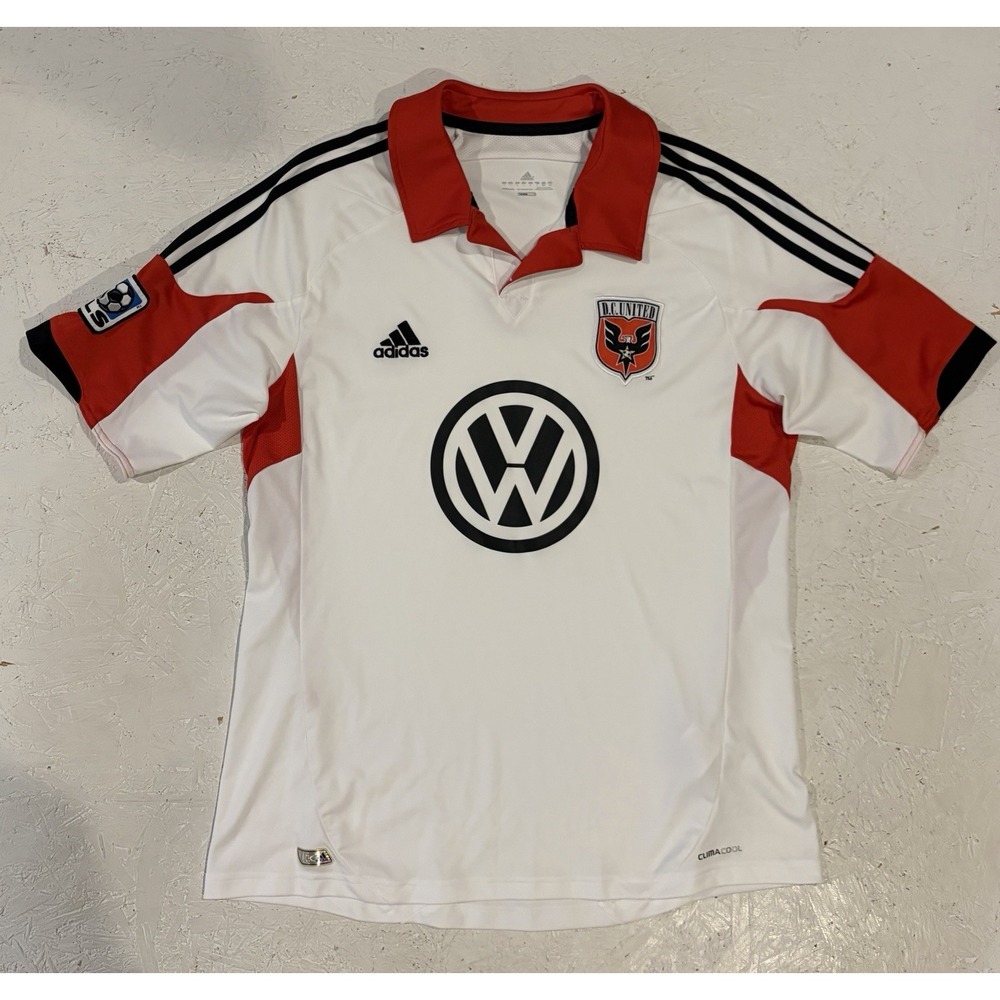 Adidas DC United 2012/13 Away Soccer Jersey Mens L MLS Football Polo Shirt